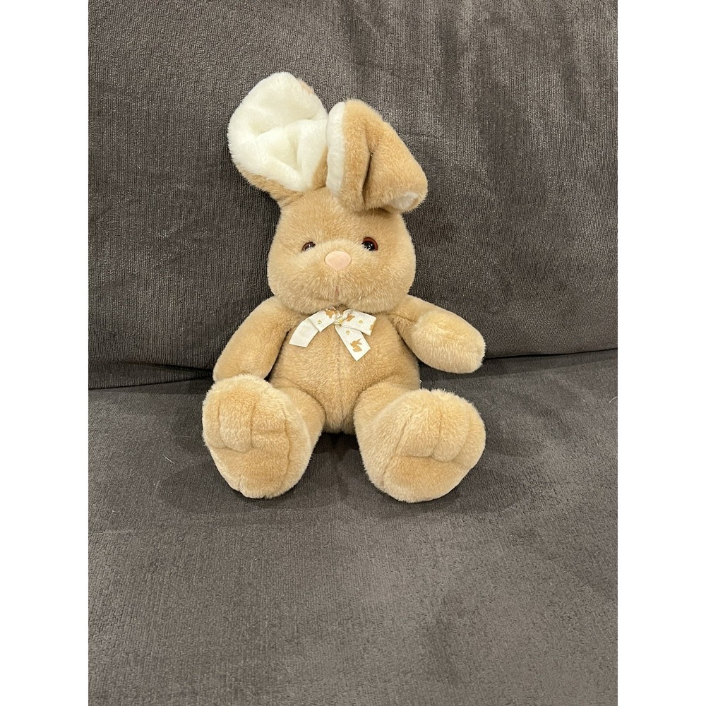 Vintage Golden Bear Co. Bunny Rabbit Tan Brown Stuffed Animal Plush Toy Korea